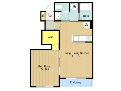 リバーサイドヴィレッジIV(1LDK/1階)の間取り写真