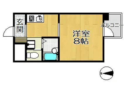 セブンハイツ(1K/3階)の間取り写真