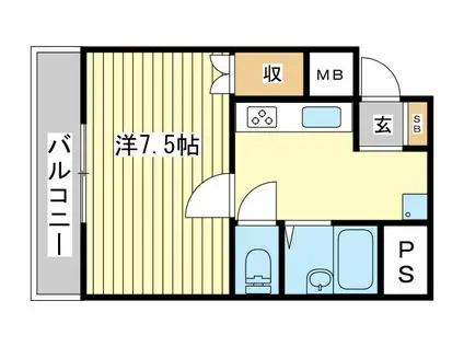 ルークレジデンス姫路III(1K/5階)の間取り写真