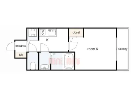 エスリードレジデンスグラン神戸三宮シティ(1K/11階)の間取り写真