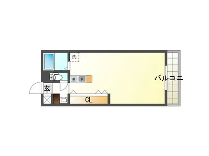 エンゼル(ワンルーム/4階)の間取り写真