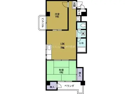 グレース壱番館(2LDK/5階)の間取り写真