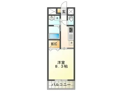 レジデンス利平治(1K/1階)の間取り写真