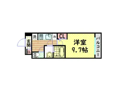 アリビオ大阪港(1K/4階)の間取り写真