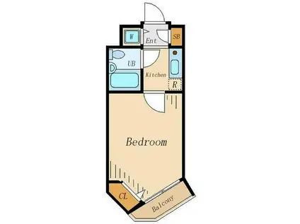 フェニックス芦花公園駅前壱番館(1K/1階)の間取り写真