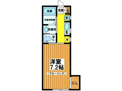 パインアイランド浜田山(1K/1階)の間取り写真