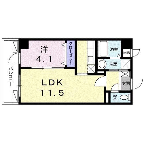 ブルーマーリン(1LDK/2階)の間取り写真
