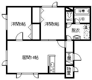 JUNES(2LDK/1階)の間取り写真