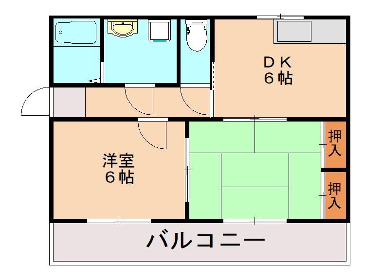 TM菰田(2DK/2階)の間取り写真