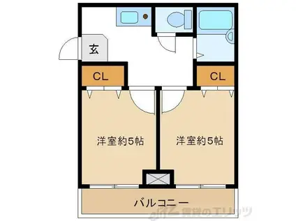 豊新セリオ(2K/4階)の間取り写真