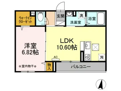 オランジュ(1LDK/1階)の間取り写真