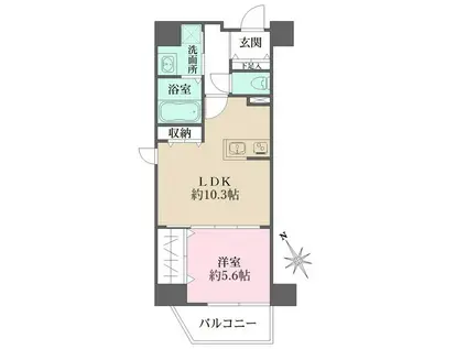 エヌ-フラッツ横浜関内2(1LDK/9階)の間取り写真