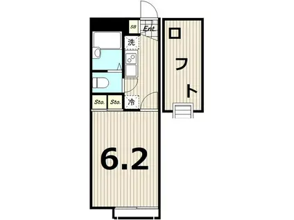 レオパレスハーモニー(1K/1階)の間取り写真