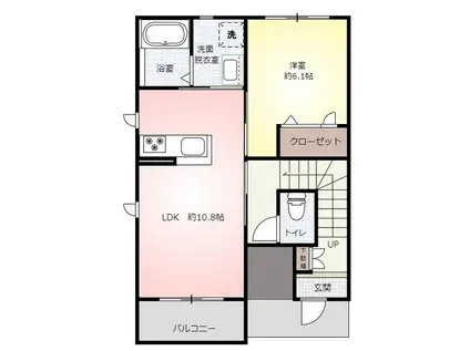 ラフォーレ金木犀(1LDK/2階)の間取り写真