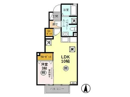 アーバンライフ・コート(1LDK/1階)の間取り写真