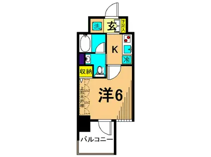 エステムプラザ品川大井町クリスタルヒルズ(1K/9階)の間取り写真