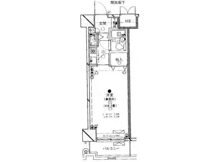 ピュアシティ横浜2(1K/5階)の間取り写真