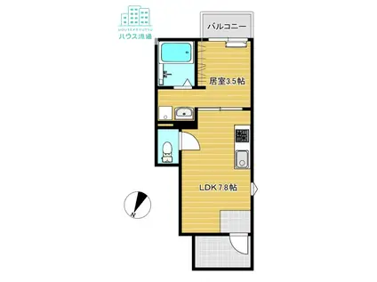 ルミエール(1LDK/1階)の間取り写真