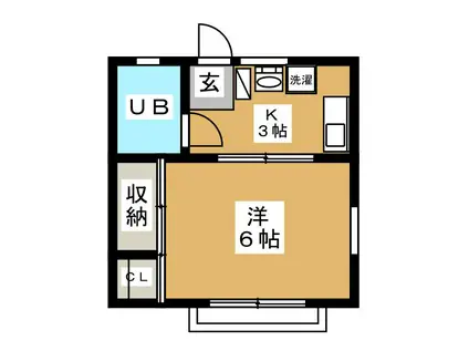 メゾンSII(1K/2階)の間取り写真