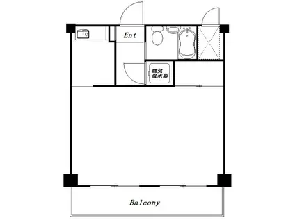 ダイアパレス津田沼(1K/4階)の間取り写真