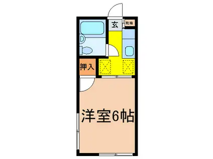 コーポサンドベ-ジュ(1K/1階)の間取り写真