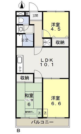 ヌーベル犬飼B(3LDK/3階)の間取り写真