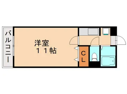 アベニュー医大前(1K/2階)の間取り写真