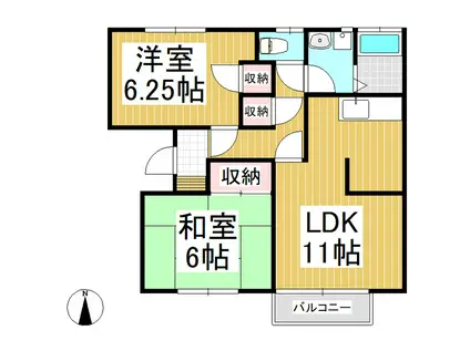 レジデンス(2LDK/1階)の間取り写真
