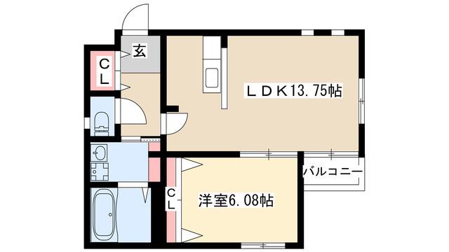 ダ・ヴィンチ吹上(1LDK/1階)の間取り写真