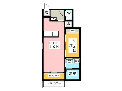 サンマルコII(1LDK/1階)の間取り写真
