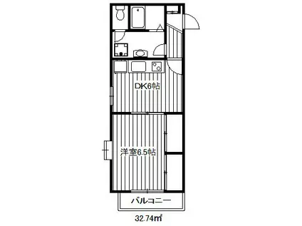 セピアコート(1DK/2階)の間取り写真