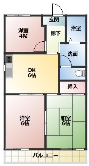 アネックス奥村(3DK/1階)の間取り写真