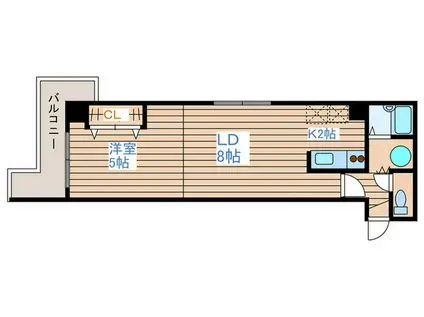 平岸パークヒルハイツ(1LDK/9階)の間取り写真
