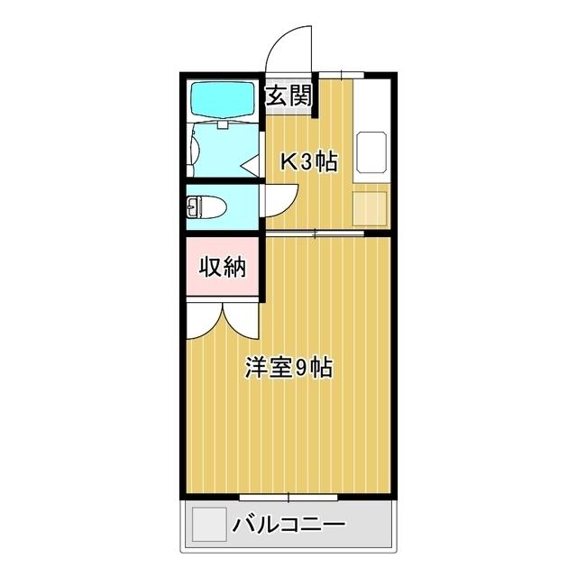 ハイツたけいC(1K/1階)の間取り写真