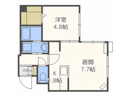 グランメールTS本郷9(1LDK/1階)の間取り写真