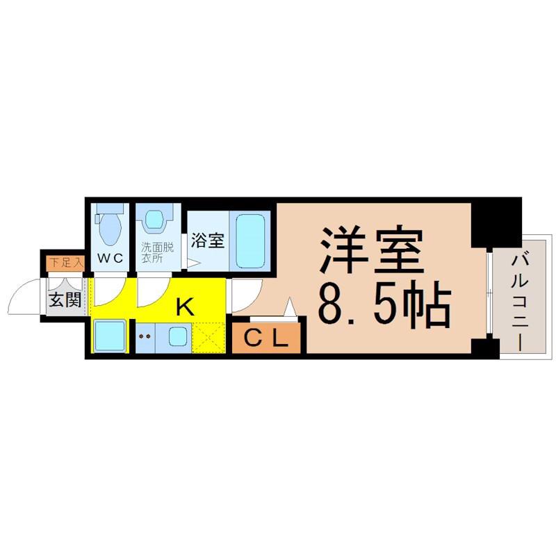 プレサンス大曽根駅前ファースト(1K/2階)の間取り写真