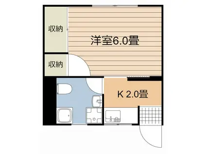 丸山アパート(1K/2階)の間取り写真