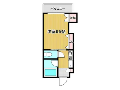 グローリィ・M(1K/3階)の間取り写真