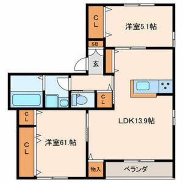 田柄4丁目計画(2LDK/1階)の間取り写真