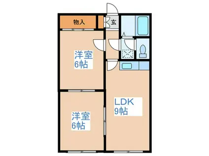 ハーベストV(2LDK/4階)の間取り写真