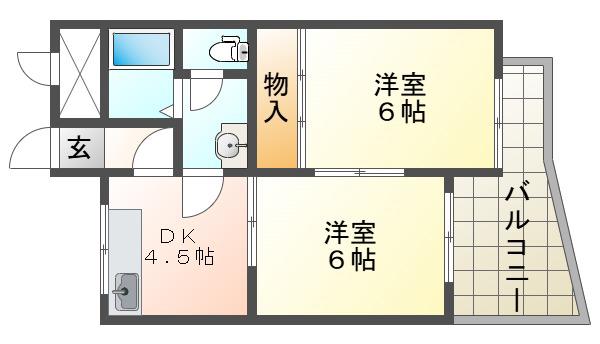 セジュール175(2DK/2階)の間取り写真
