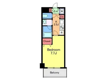 モンプラース(1K/4階)の間取り写真