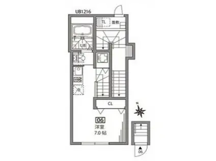 グランエッグス経堂(ワンルーム/2階)の間取り写真