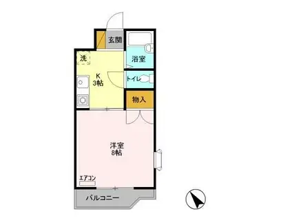 ロイヤルハイツ大澤(1K/1階)の間取り写真