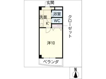 グランドゥール柳森(1K/5階)の間取り写真