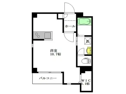 FLORA YOTSUYA(ワンルーム/3階)の間取り写真