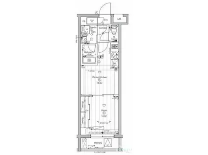 プレミアムキューブ東高円寺(1DK/3階)の間取り写真