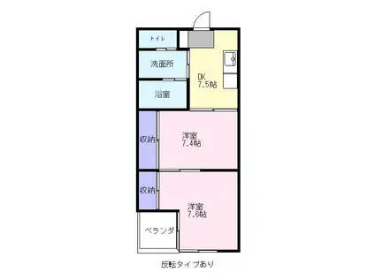 寺垣第二ビル(2DK/2階)の間取り写真