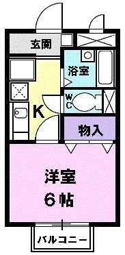 ヴィラミレニアム(1K/2階)の間取り写真