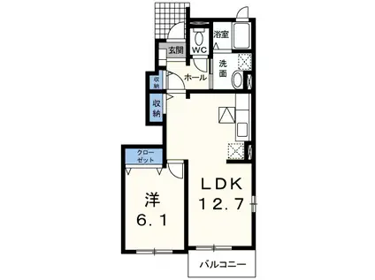 シャルマン・サンフラワー(1LDK/1階)の間取り写真